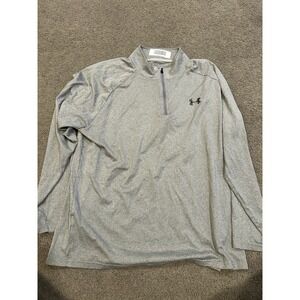 Under Armour Sweater Mens XL Dark Gray Loose Heatgear Quarter Zip Performance